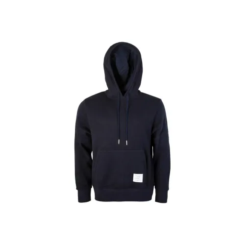 THOM BROWNE· 4 Bar Honeycomb Piqué Hoodie Sweatshirt Men's Blue
