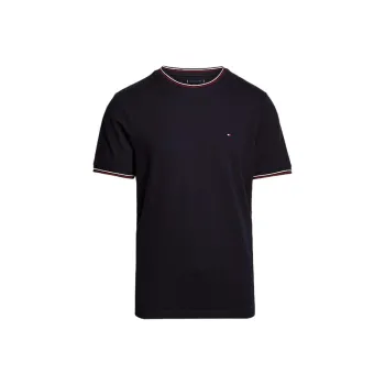 Tommy Hilfiger Signature Tipped T Shirt Men's Marine Blue