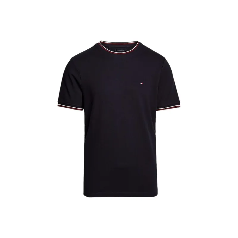 Tommy Hilfiger Signature Tipped T Shirt Men's Marine Blue-0