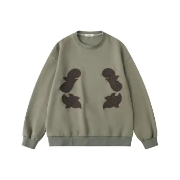 YOSHIYOYI Sweatshirts Men Gray Green