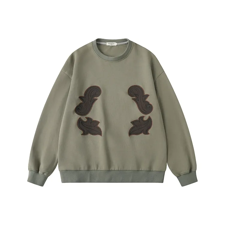 YOSHIYOYI Sweatshirts Men Gray Green-0
