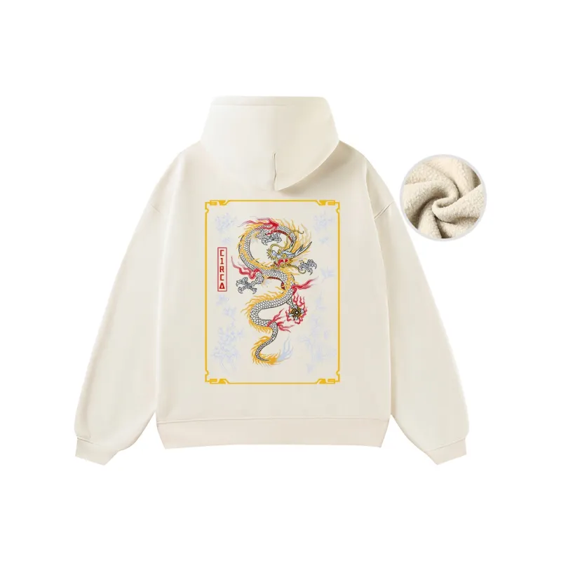 C1RCA Vintage Dragon Totem Dragon Pattern Logo Letter Classic Print Sweatshirt Unisex-8