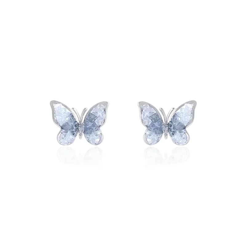 Shiban Faux Crystal Stud Earrings Unisex-3