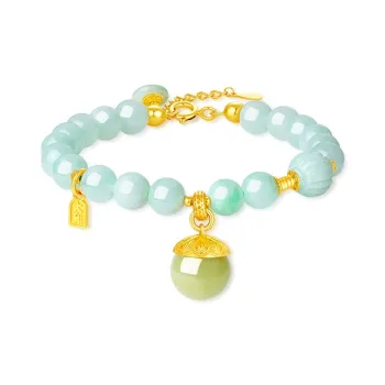 ZXIN JEWELRY Glutinous Jade Jadeite Bracelet Light Green Natural Jadeite Chinese Style Jewelry Women's
