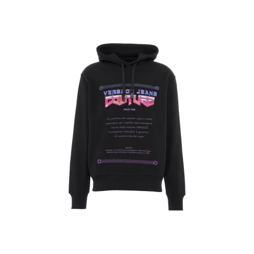 VERSACE Logo Printed Drawstring Hoodie
