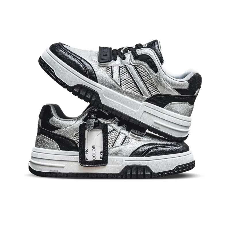 Hong Kong Meng Slip Resistant Breathable Height Increasing Low Top Skateboard Shoes Men's-11