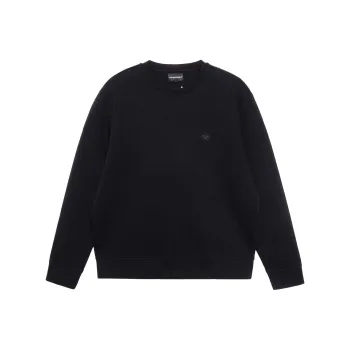 EMPORIO ARMANI Double jersey Sweatshirt With Micro Logo Patch