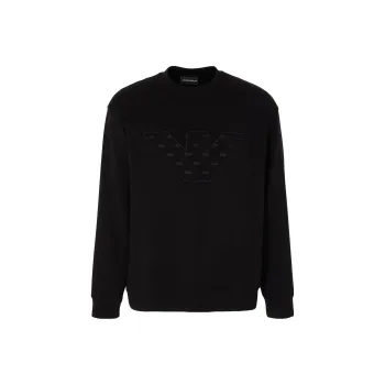 EMPORIO ARMANI Logo-embroidered Cotton Sweatshirt