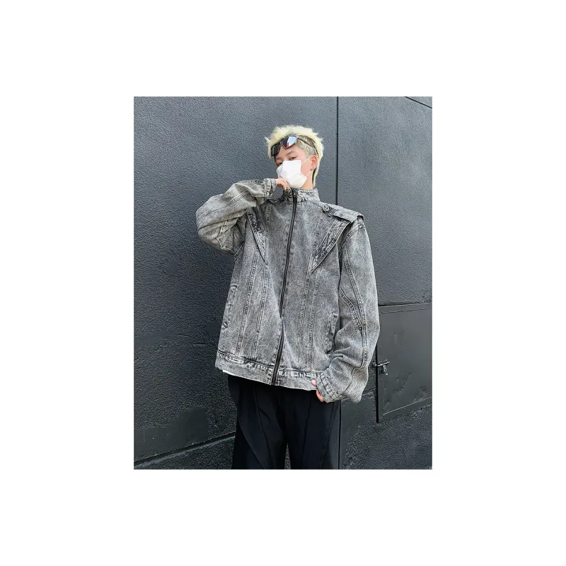 LESS BEARS Denim Jacket Unisex Gray-4