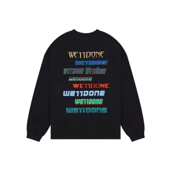 WE11DONE Logo Contrast Letter Crew Neck Sweatshirt