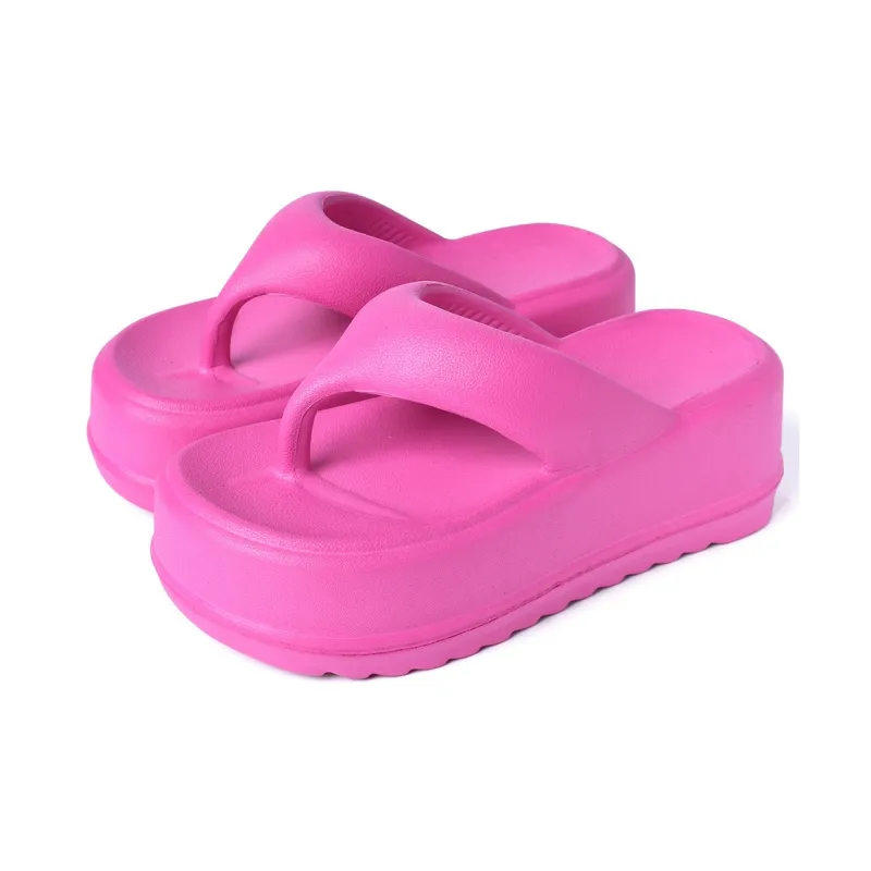 JINGEYU Platform Flip Flops Summer High Heel Slippers With A Soft And Springy Feel, Perfect For Home Use-4