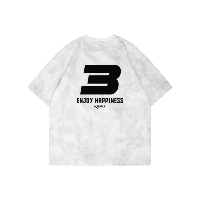 Kepu T-Shirt Unisex Dark Gray Printed White-5