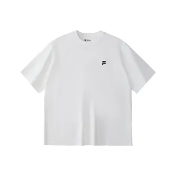 FILA FUSION T Shirts Unisex Standard White