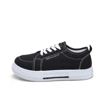 Strongman Canvas Shoes Women's Low Top Black/Coffee