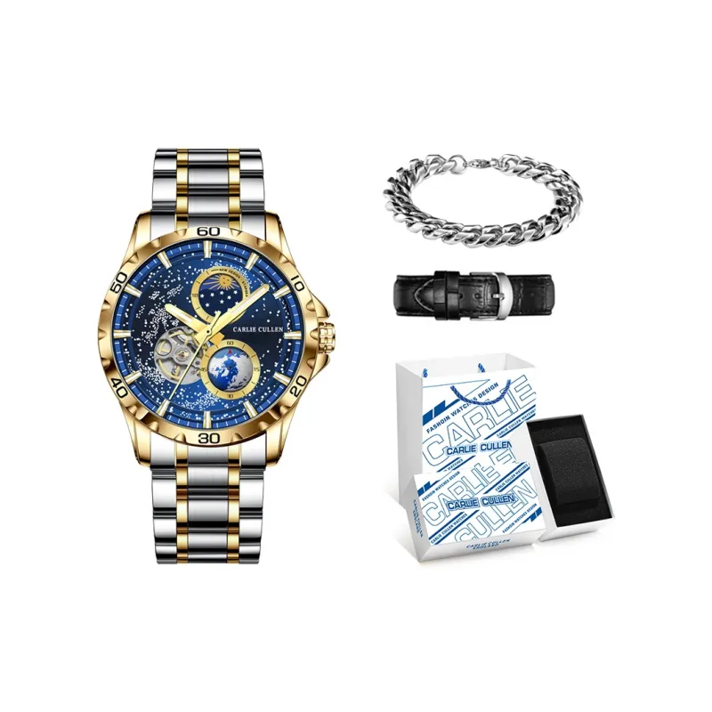 CARLIECULLEN Automatic Mechanical Movement Stainless Steel Watchband Watch Men's Watches Blue Dial-12