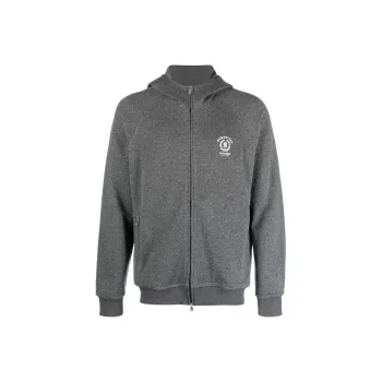 Brunello Cucinelli Logo print Zip up Hoodie