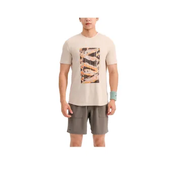 DECATHLON T Shirt Men's Light Chalk Gray/Brown