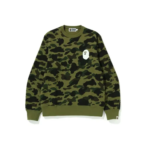 A BATHING APE 1st Camo Ape Head Crewneck