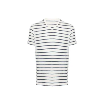 Majestic Filatures Striped V neck T shirt