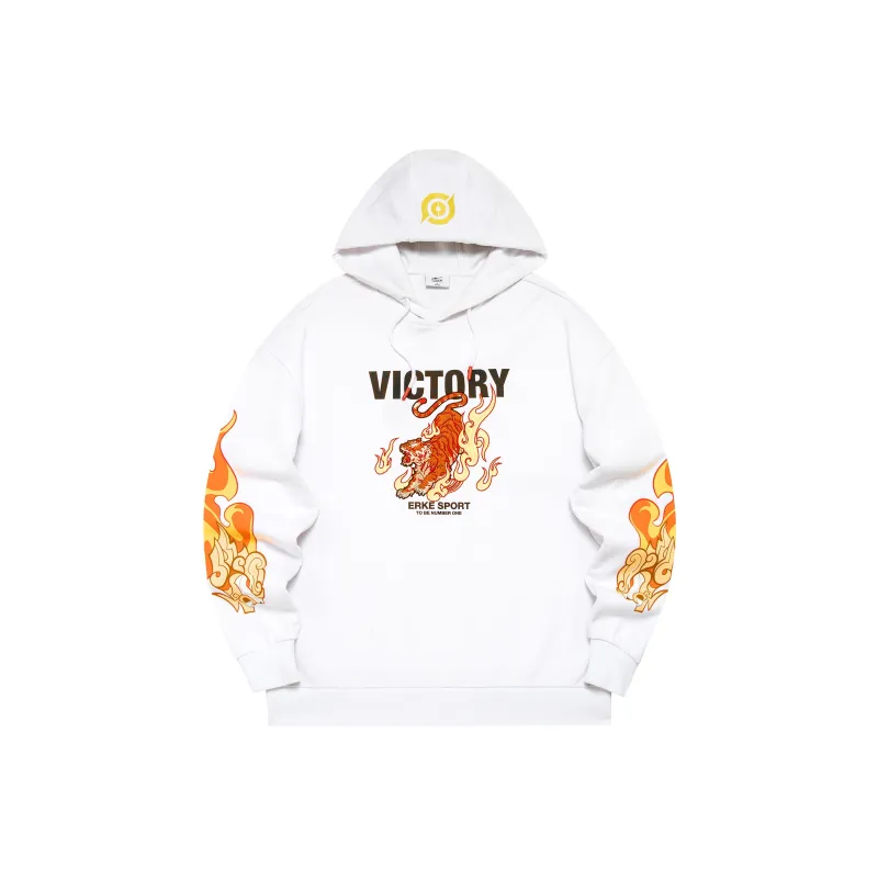 Erke x WANGZHERONGYAO,LIANMINGKUAN Sports Life Collection Sweatshirt Men's True White-0