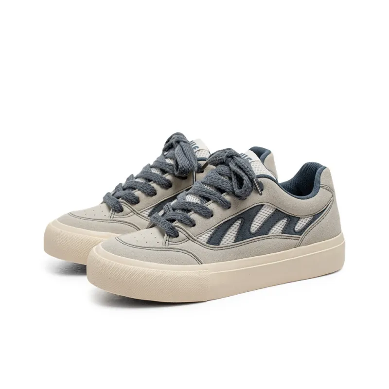 SUPEREDGE Abrasion Resistant Balance Slip Resistant Low Top Skateboard Shoes Men's Brown Blue-1