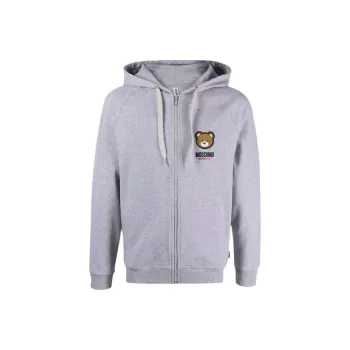 MOSCHINO Teddy Bear Patch Zipped Hoodie