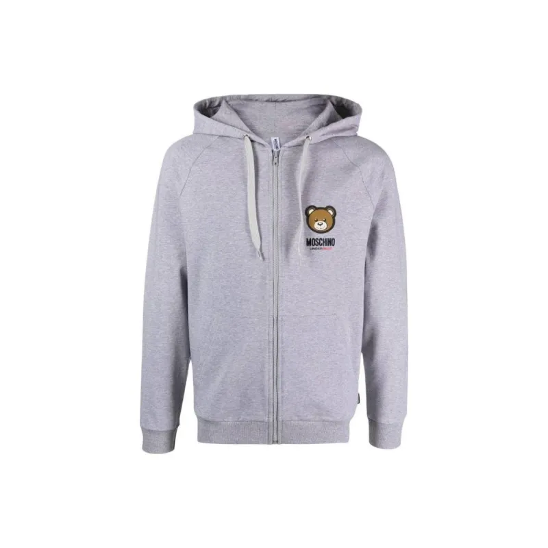 MOSCHINO Teddy Bear Patch Zipped Hoodie-0