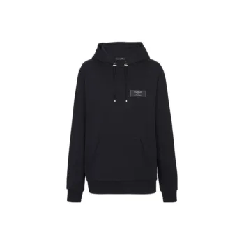 BALMAIN Logo Patch Drawstring Hoodie
