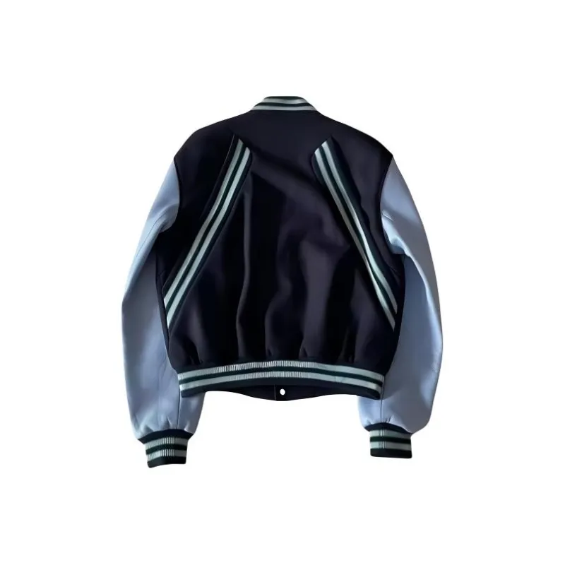 FFOMKE Baseball Jacket Unisex Navy Blue-1