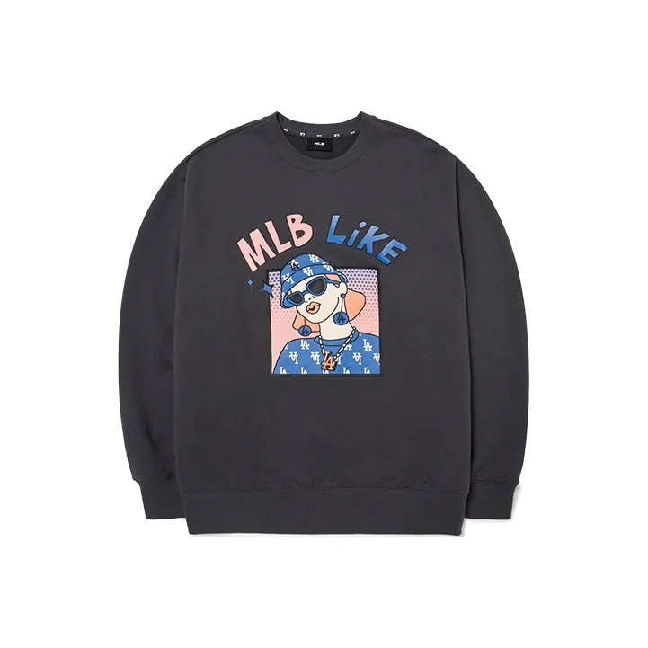MLB LIKE Los Angeles Dodgers Sweatshirts Unisex Gray-0