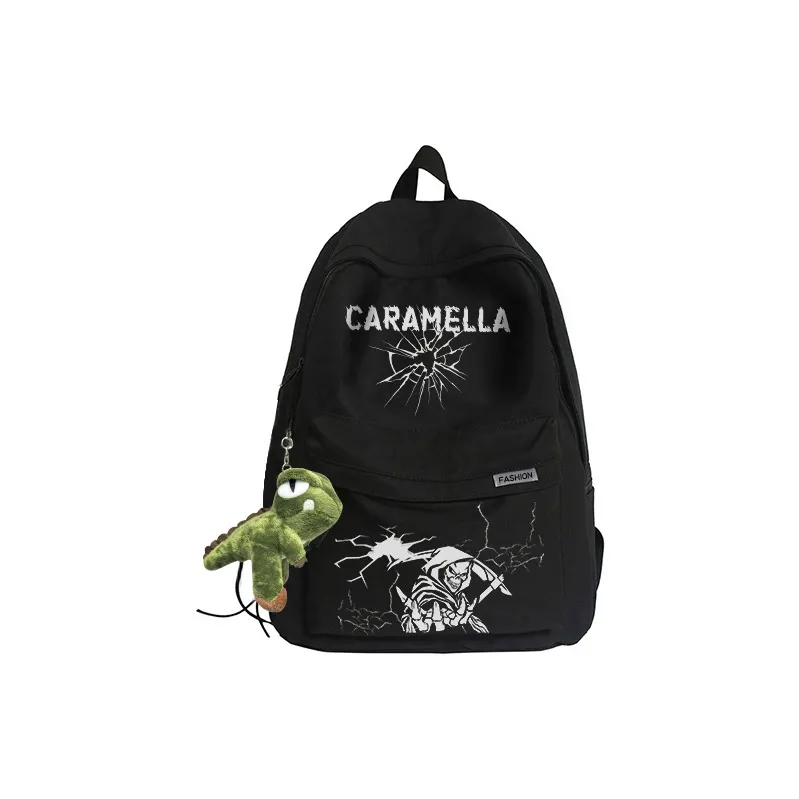 Caramella Nylon Backpack Regular Unisex Black/White-7