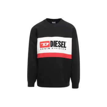 DIESEL Logo Flocked Crewneck Sweatshirt
