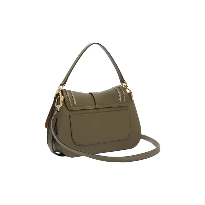 Furla Calfskin One Shoulder Handbag Medium Size Women's Sage Green-2