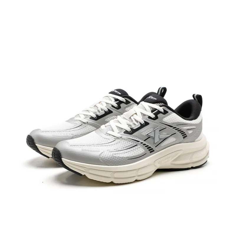 XTEP Cushioning, Breathable, Supportive Low Top Casual Running Shoes Men's Silver Sail White-2