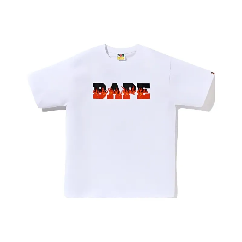 A BATHING APE Flame Bape Logo Tee-2