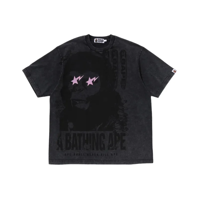 Bape Garment Dye Multi Logo Relaxed Fit Tee-0