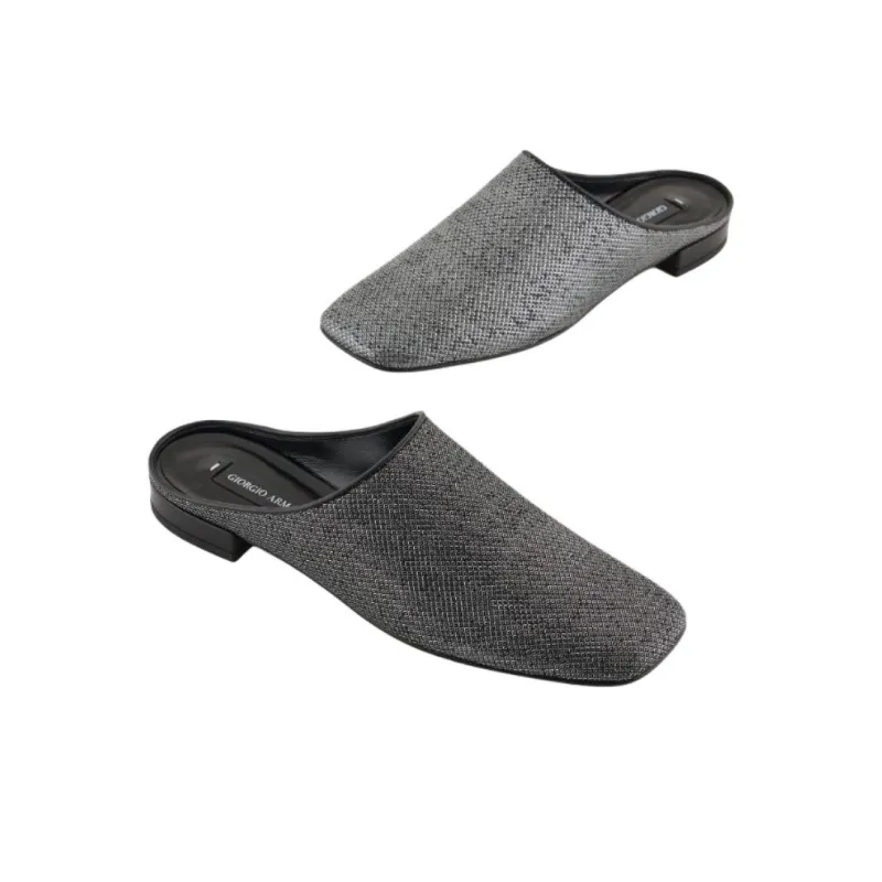 10 CORSO COMO x AMANI Wrap toe Slippers Women's Black Gray Color-5