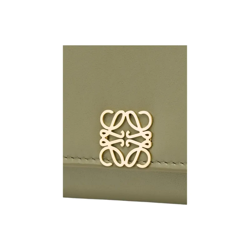 LOEWE Anagram Bright Nappa Sheepskin Wallet Women's Eucalyptus Green-4