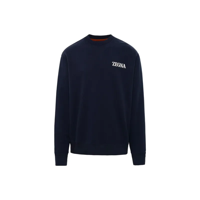 Ermenegildo Zegna Appliqué logo Cotton Sweatshirt-0