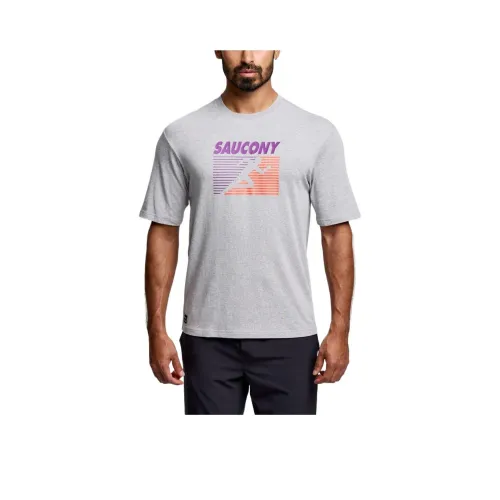 Saucony Recovery Short Sleeve T Shirt Unisex Gray