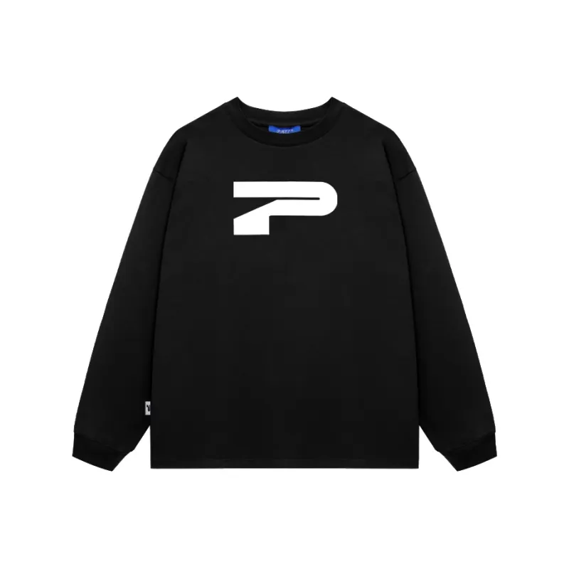 PMET Basic Logo Crew Neck Trendy Loose Fit Versatile Top Unisex-0