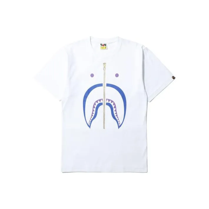 Bape Colors Gold Zip Shark Tee SS19-16