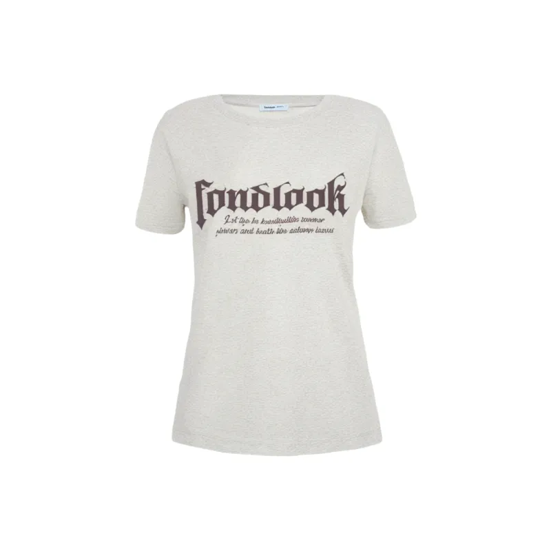 FONDLOOK T Shirt Unisex White Heather Gray-13