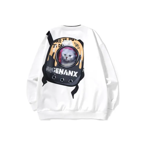 GENANX Sweatshirts Unisex White