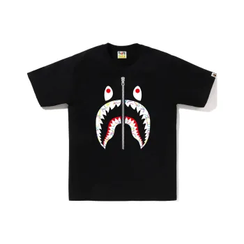 A BATHING APE Neon Camo Shark Tee