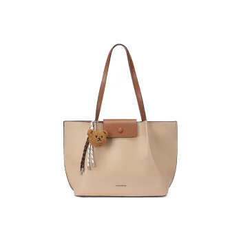 RED DRAGONFLY Split Cow Leather With Microfiber Synthetic Leather Shoulder Bag Regular Women's Camel