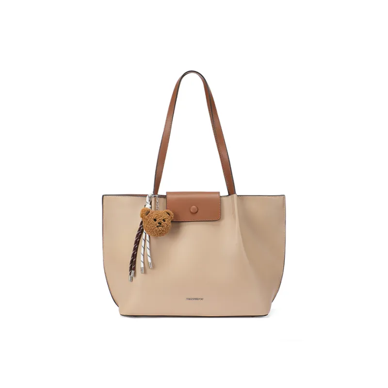 RED DRAGONFLY Split Cow Leather With Microfiber Synthetic Leather Shoulder Bag Regular Women's Camel-0