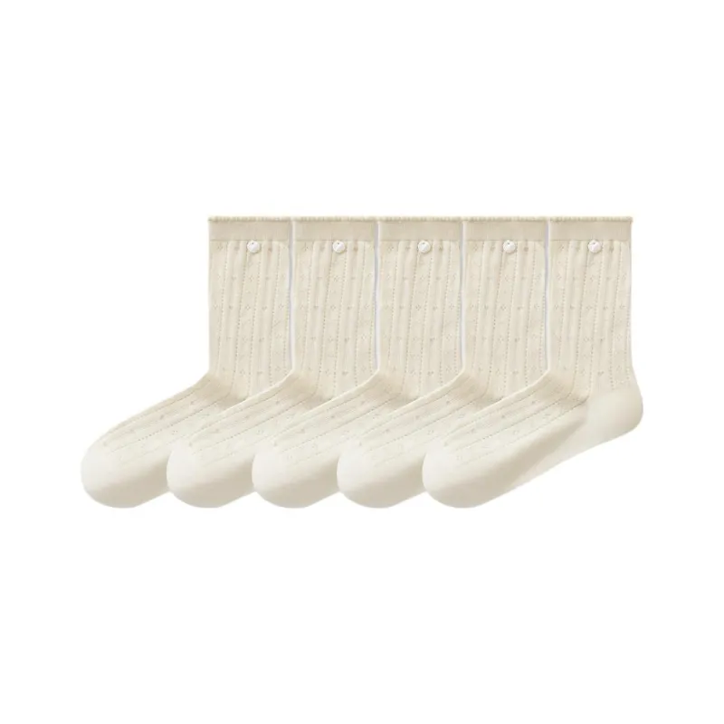 Temooues Mid Calf Socks Women's Combo Set-9