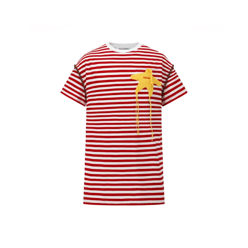 Alexia Sandra Stripe Series T Shirt Unisex Red-0