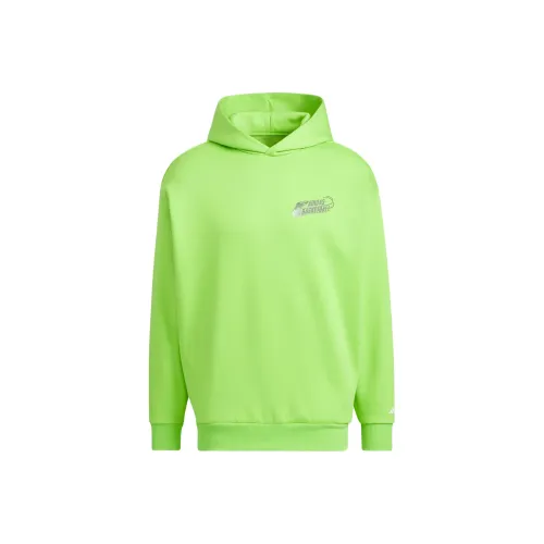Adidas Basketball Graphic Hoodie Sweatshirt Unisex Semi Neon Green